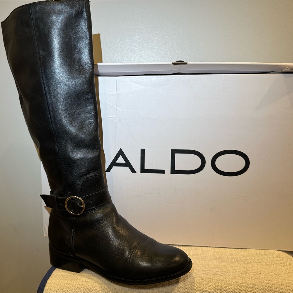 Aldo Black below the Knee Leather Boots